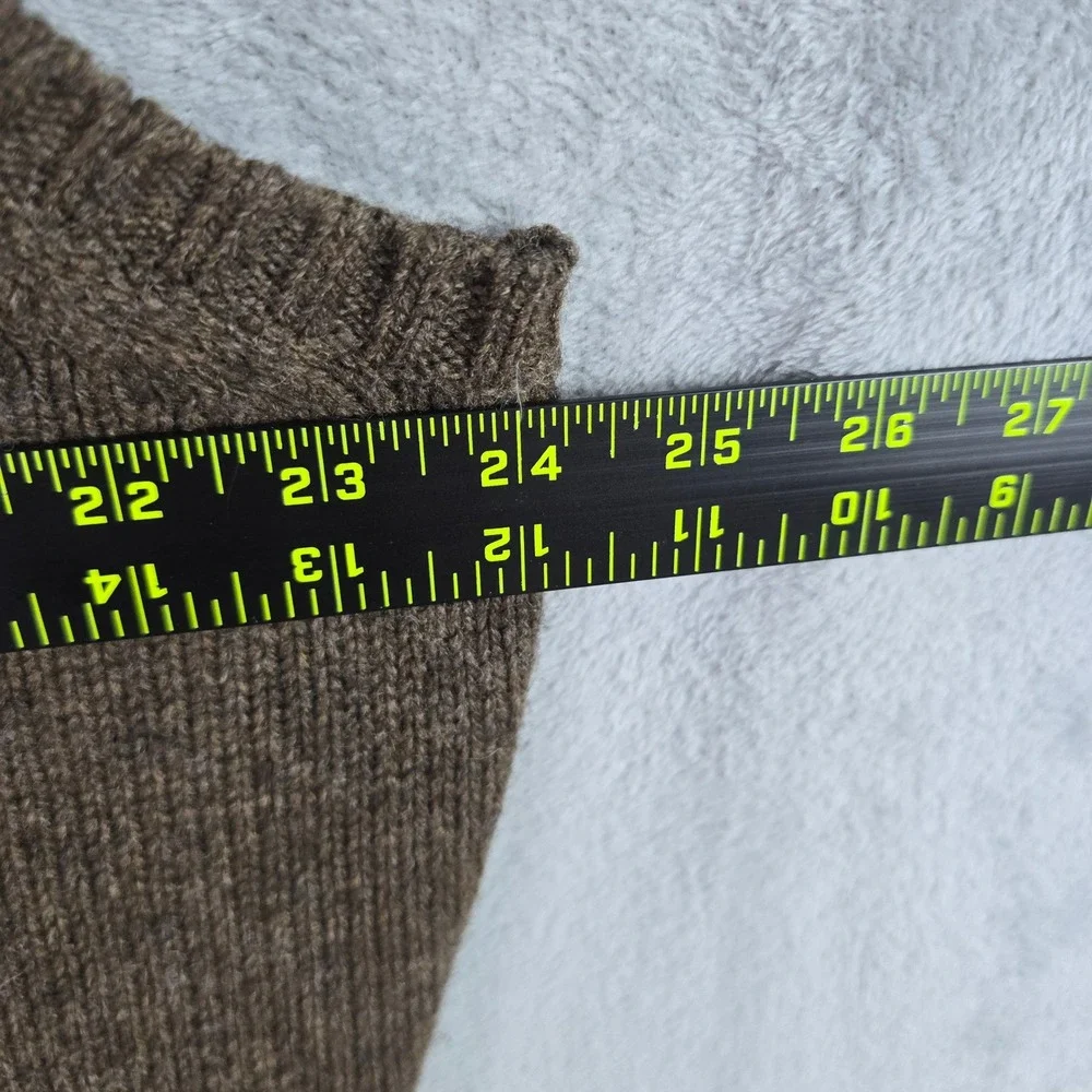 Polo Ralph Lauren Mens XL Lambswool V-Neck Sweater Vest Olive Brown Heather Pony